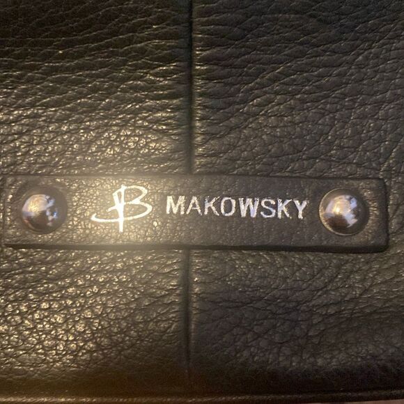 Black B. Makowsky Leather HOBO Bag - Picture 6 of 6